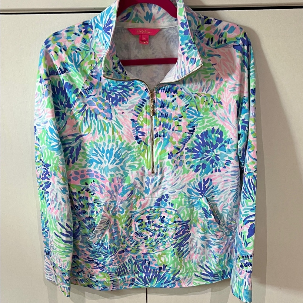 Lilly Pulitzer Vibrant Floral Zip Pullover